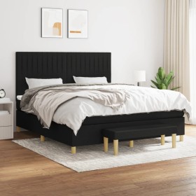 Cama box spring con colchón tela negro 180x200 cm de vidaXL, Camas y somieres - Ref: Foro24-3137335, Precio: 663,16 €, Descue...