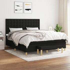 Cama box spring con colchón tela negro 180x200 cm de vidaXL, Camas y somieres - Ref: Foro24-3137495, Precio: 680,79 €, Descue...