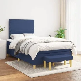 Cama box spring con colchón tela azul 120x200 cm de vidaXL, Camas y somieres - Ref: Foro24-3137067, Precio: 432,49 €, Descuen...