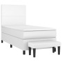 Cama box spring con colchón cuero sintético blanco 100x200 cm de vidaXL, Camas y somieres - Ref: Foro24-3137528, Precio: 388,...