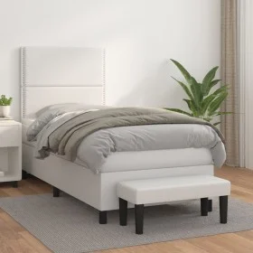 Boxspringbett mit weißer Kunstledermatratze 100x200 cm von vidaXL, Betten und Lattenroste - Ref: Foro24-3137588, Preis: 367,1...