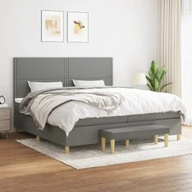 Box spring bed with dark gray fabric mattress 200x200 cm by vidaXL, Beds and slatted bases - Ref: Foro24-3137102, Price: 691,...