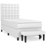 Cama box spring con colchón cuero sintético blanco 90x190 cm de vidaXL, Camas y somieres - Ref: Foro24-3137636, Precio: 377,9...