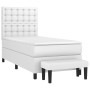 Cama box spring con colchón cuero sintético blanco 90x190 cm de vidaXL, Camas y somieres - Ref: Foro24-3137636, Precio: 377,9...