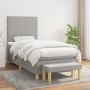 Cama box spring con colchón tela gris claro 90x190 cm de vidaXL, Camas y somieres - Ref: Foro24-3136957, Precio: 332,33 €, De...