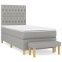 Cama box spring con colchón tela gris claro 90x190 cm de vidaXL, Camas y somieres - Ref: Foro24-3137357, Precio: 336,71 €, De...