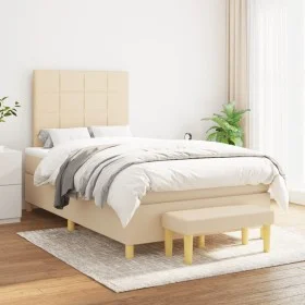 Cama box spring con colchón tela color crema 120x200 cm de vidaXL, Camas y somieres - Ref: Foro24-3137146, Precio: 455,23 €, ...