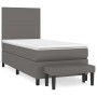 Cama box spring con colchón cuero sintético gris 80x200 cm de vidaXL, Camas y somieres - Ref: Foro24-3137513, Precio: 349,91 ...