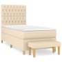 Cama box spring con colchón tela color crema 100x200 cm de vidaXL, Camas y somieres - Ref: Foro24-3137378, Precio: 388,72 €, ...