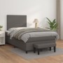 Cama box spring con colchón cuero sintético gris 120x200 cm de vidaXL, Camas y somieres - Ref: Foro24-3137537, Precio: 461,22...