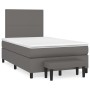 Cama box spring con colchón cuero sintético gris 120x200 cm de vidaXL, Camas y somieres - Ref: Foro24-3137537, Precio: 461,22...