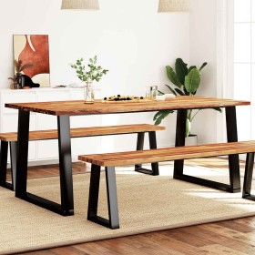Mesa de comedor con borde vivo madera maciza acacia 180x90x75cm en Mesas de comedor | Comprar online en Foru.es