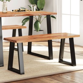 Banco con borde vivo madera maciza de acacia 110 cm en Bancos para recibidores y almacenamiento | Comprar online en Foru.es