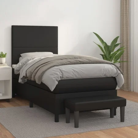Boxspringbett mit schwarzer Kunstledermatratze 80x200 cm von vidaXL, Betten und Lattenroste - Ref: Foro24-3137509, Preis: 328...