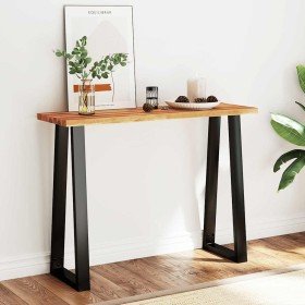 Mesa consola con borde vivo madera maciza acacia 110x35x80 cm en Mesas auxiliares | Comprar online en Foru.es