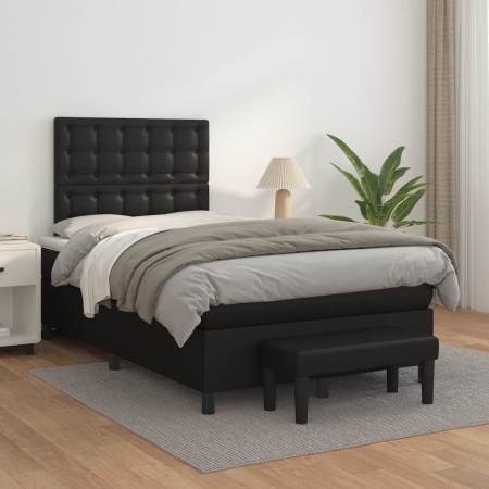 Cama box spring con colchón cuero sintético negro 120x200 cm de vidaXL, Camas y somieres - Ref: Foro24-3137653, Precio: 434,0...