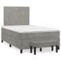 Cama box spring con colchón terciopelo gris claro 120x200 cm de vidaXL, Camas y somieres - Ref: Foro24-3137713, Precio: 440,3...