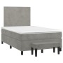 Cama box spring con colchón terciopelo gris claro 120x200 cm de vidaXL, Camas y somieres - Ref: Foro24-3137713, Precio: 440,3...