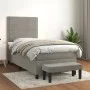 Box spring bed with light gray velvet mattress 100x200 cm by vidaXL, Beds and slatted bases - Ref: Foro24-3137767, Price: 330...