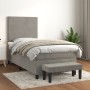 Cama box spring con colchón terciopelo gris claro 90x190 cm de vidaXL, Camas y somieres - Ref: Foro24-3137701, Precio: 354,23...
