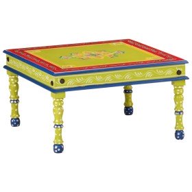 Mesa de centro madera maciza de mango verde pintada a mano en Mesas de centro | Comprar online en Foru.es