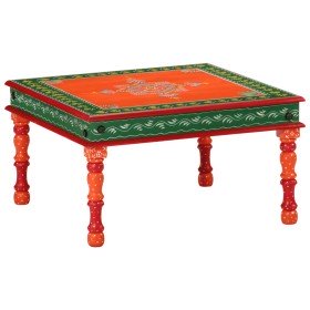 Mesa de centro madera maciza de mango naranja pintada a mano en Mesas de centro | Comprar online en Foru.es