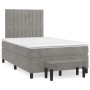 Cama box spring con colchón terciopelo gris claro 120x200 cm de vidaXL, Camas y somieres - Ref: Foro24-3137953, Precio: 467,3...