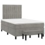Cama box spring con colchón terciopelo gris claro 120x200 cm de vidaXL, Camas y somieres - Ref: Foro24-3137953, Precio: 467,3...