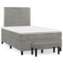 Cama box spring con colchón terciopelo gris claro 120x200 cm de vidaXL, Camas y somieres - Ref: Foro24-3137773, Precio: 444,8...