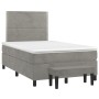 Cama box spring con colchón terciopelo gris claro 120x200 cm de vidaXL, Camas y somieres - Ref: Foro24-3137773, Precio: 444,8...