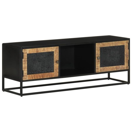 Mueble de TV madera maciza de mango y hierro 110x30x40 cm en Muebles TV | Comprar online en Foru.es