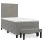 Boxspringbett mit hellgrauer Samtmatratze 80x200 cm von vidaXL, Betten und Lattenroste - Ref: Foro24-3137689, Preis: 338,64 €...