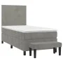 Boxspringbett mit hellgrauer Samtmatratze 80x200 cm von vidaXL, Betten und Lattenroste - Ref: Foro24-3137689, Preis: 338,64 €...