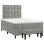 Cama box spring con colchón terciopelo gris claro 120x200 cm de vidaXL, Camas y somieres - Ref: Foro24-3138073, Precio: 462,3...