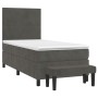Cama box spring con colchón terciopelo gris oscuro 90x200 cm de vidaXL, Camas y somieres - Ref: Foro24-3137702, Precio: 359,3...