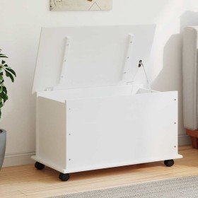 Baúl almacenaje ruedas ALTA madera maciza blanco 73x39,5x43 cm en Baúles de almacenamiento | Comprar online en Foru.es
