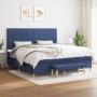 Cama box spring con colchón tela azul 200x200 cm de vidaXL, Camas y somieres - Ref: Foro24-3137187, Precio: 752,41 €, Descuen...