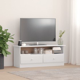 Mueble de TV con cajones ALTA madera de pino blanco 100x35x41cm en Muebles TV | Comprar online en Foru.es