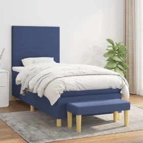 Boxspringbett mit blauer Stoffmatratze 100x200 cm von vidaXL, Betten und Lattenroste - Ref: Foro24-3136979, Preis: 358,21 €, ...