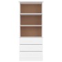 Librería con cajones ALTA madera de pino blanco 60x35x142 cm en Librerías y estanterías | Comprar online en Foru.es