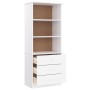 Librería con cajones ALTA madera de pino blanco 60x35x142 cm en Librerías y estanterías | Comprar online en Foru.es