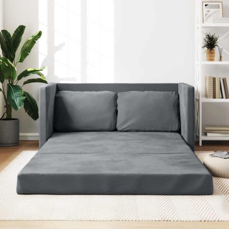 Sofá cama de suelo 2 en 1 terciopelo gris oscuro 122x204x55 cm en Sofás | Comprar online en Foru.es
