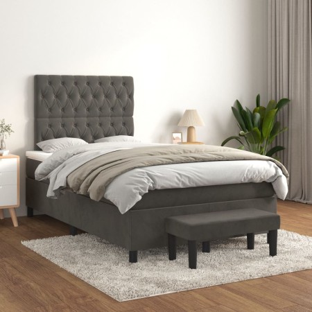 Cama box spring con colchón terciopelo gris oscuro 120x200 cm de vidaXL, Camas y somieres - Ref: Foro24-3138014, Precio: 446,...
