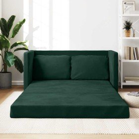 Sofá cama de suelo 2 en 1 terciopelo verde oscuro 122x204x55 cm en Sofás | Comprar online en Foru.es