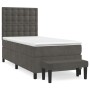 Cama box spring con colchón terciopelo gris oscuro 100x200 cm de vidaXL, Camas y somieres - Ref: Foro24-3138068, Precio: 366,...