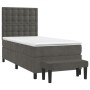 Cama box spring con colchón terciopelo gris oscuro 100x200 cm de vidaXL, Camas y somieres - Ref: Foro24-3138068, Precio: 366,...