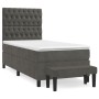 Cama box spring con colchón terciopelo gris oscuro 100x200 cm de vidaXL, Camas y somieres - Ref: Foro24-3138008, Precio: 386,...