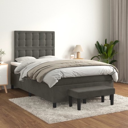 Cama box spring con colchón terciopelo gris oscuro 120x200 cm de vidaXL, Camas y somieres - Ref: Foro24-3138074, Precio: 425,...