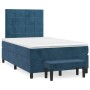 Cama box spring con colchón terciopelo azul oscuro 120x200 cm de vidaXL, Camas y somieres - Ref: Foro24-3137837, Precio: 476,...