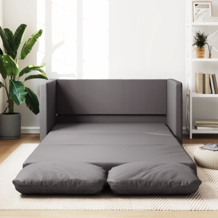 Sofá cama de suelo 2 en 1 cuero sintético gris 112x174x55 cm en Sofás | Comprar online en Foru.es